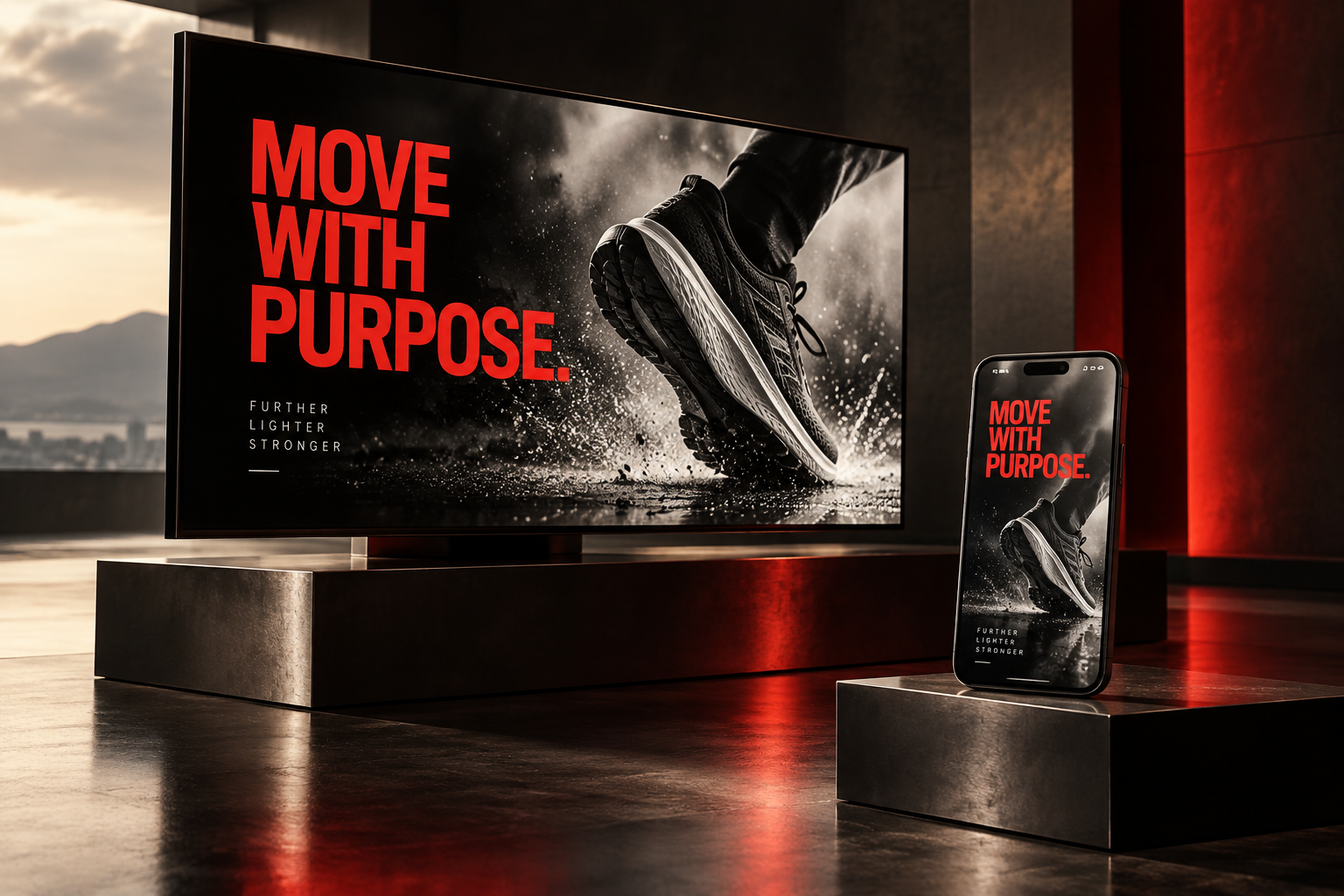 Illustrative campaign concept across connected digital placements